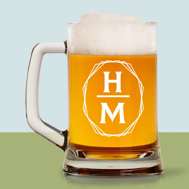 Monogram: Inicjały w Ramce - Kufel Do Piwa