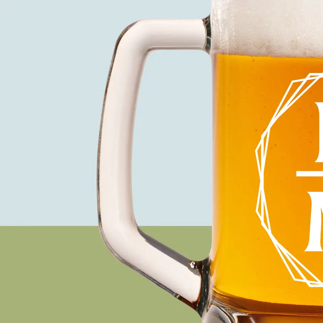 Monogram: Inicjały w Ramce - Kufel Do Piwa