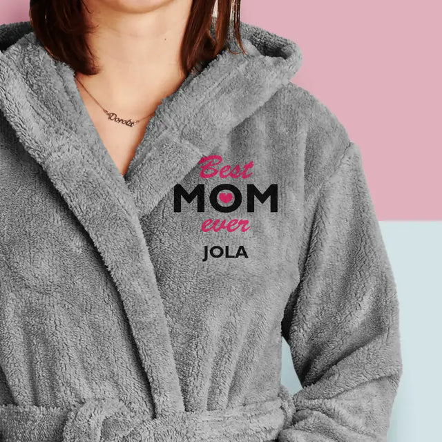 Monogram: Best Mom Ever - Szlafrok z Haftem