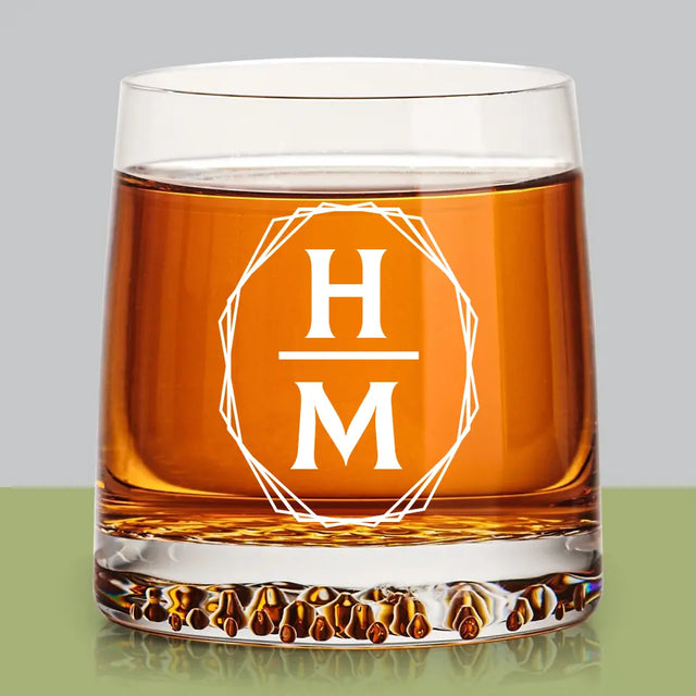 Monogram: Inicjały w Ramce - Szklanka Do Whisky