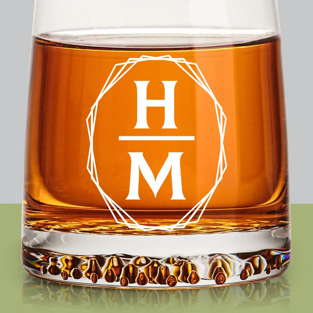 Monogram: Inicjały w Ramce - Szklanka Do Whisky