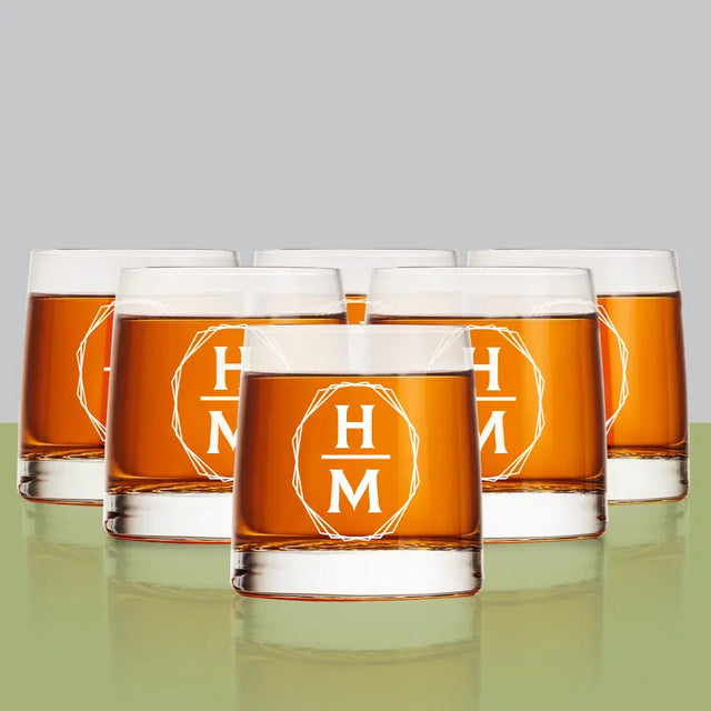 Monogram: Inicjały w Ramce - Szklanka Do Whisky