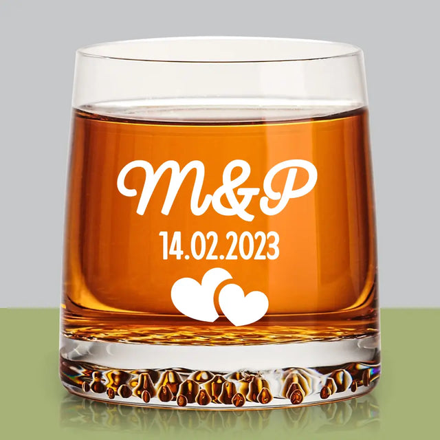 Monogram: Inicjały Serca - Szklanka Do Whisky