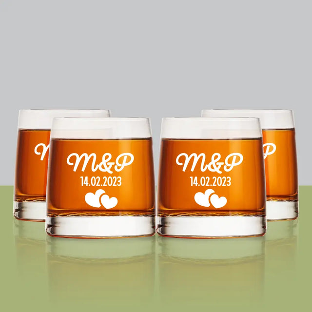 Monogram: Inicjały Serca - Szklanka Do Whisky
