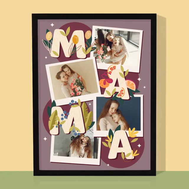 Fotokolaż: Literki Mama - Wydruk Obramowany