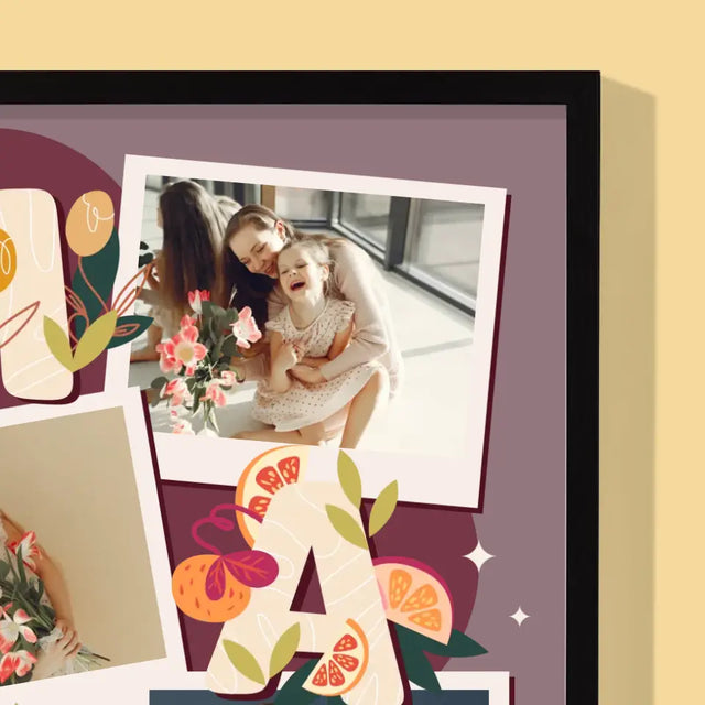 Fotokolaż: Literki Mama - Wydruk Obramowany