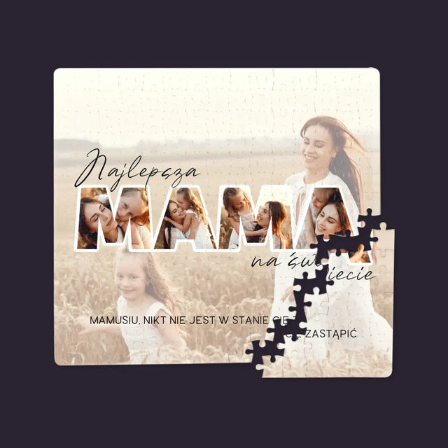 Słowo Ze Zdjęć: Najlepsza Mama Na Świecie Zdjęcia - Personalizowane Puzzle