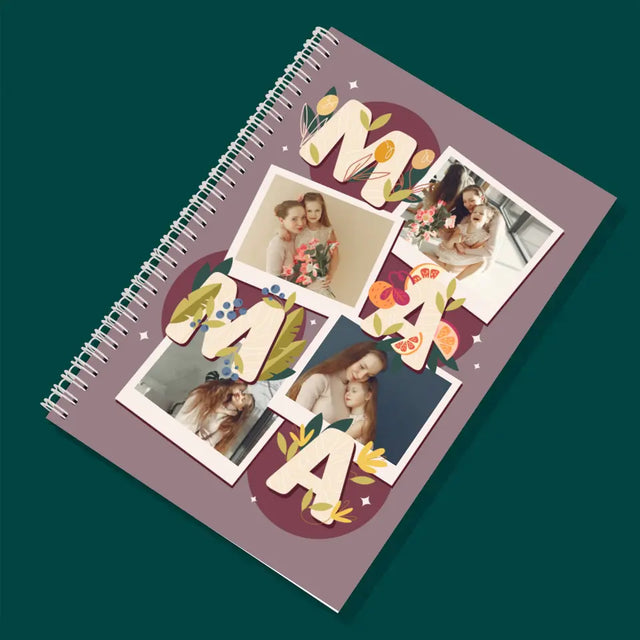 Fotokolaż: Literki Mama - Planer Dzienny z Nadrukiem