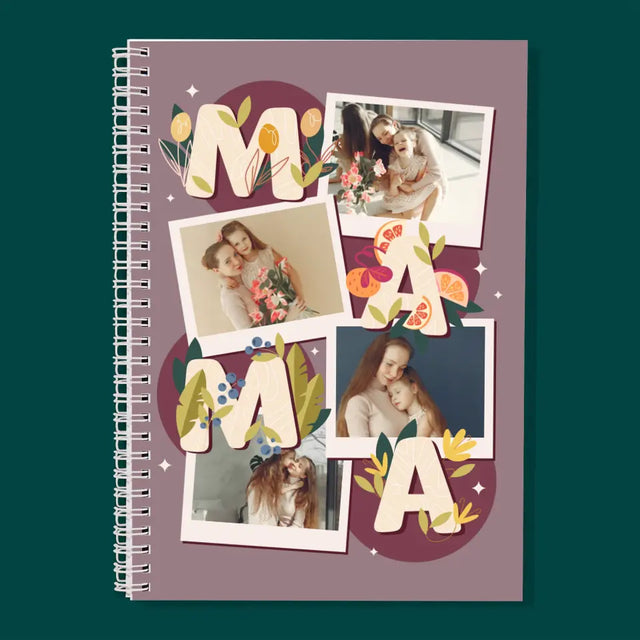 Fotokolaż: Literki Mama - Planer Dzienny z Nadrukiem