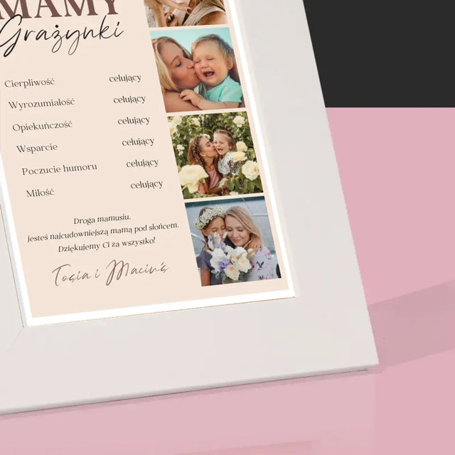 Fotokolaż: Świadectwo Wzorowej Mamy - Ramka Na Zdjęcie