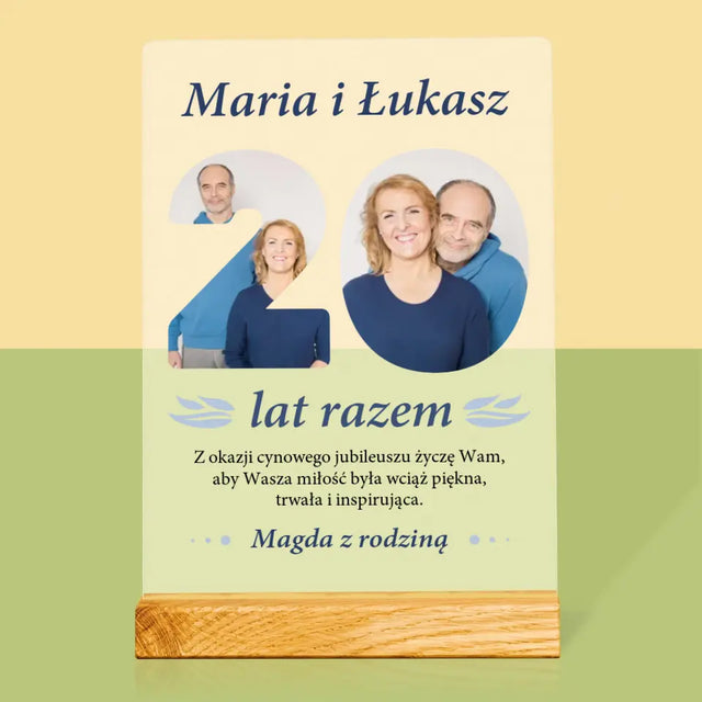 Słowo Ze Zdjęć: 20 Lat Razem - Wydruk Na Szkle Akrylowym