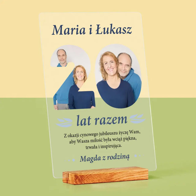 Słowo Ze Zdjęć: 20 Lat Razem - Wydruk Na Szkle Akrylowym