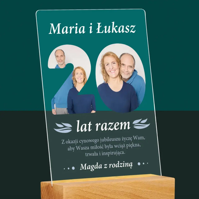 Słowo Ze Zdjęć: 20 Lat Razem - Wydruk Na Szkle Akrylowym
