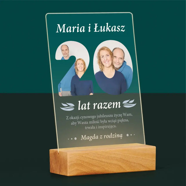 Słowo Ze Zdjęć: 20 Lat Razem - Wydruk Na Szkle Akrylowym