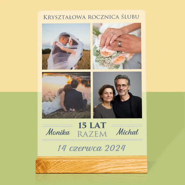 Fotokolaż: 15 Lat Razem - Wydruk Na Szkle Akrylowym