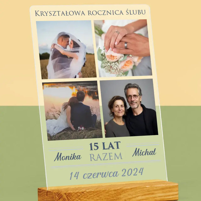 Fotokolaż: 15 Lat Razem - Wydruk Na Szkle Akrylowym