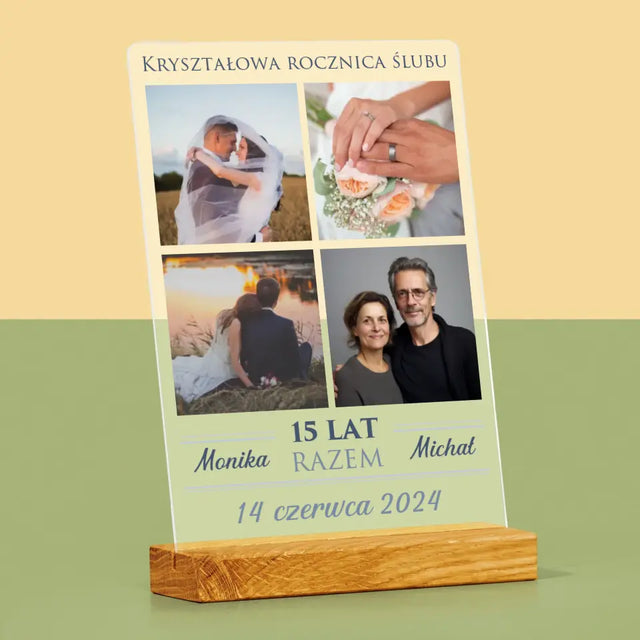 Fotokolaż: 15 Lat Razem - Wydruk Na Szkle Akrylowym