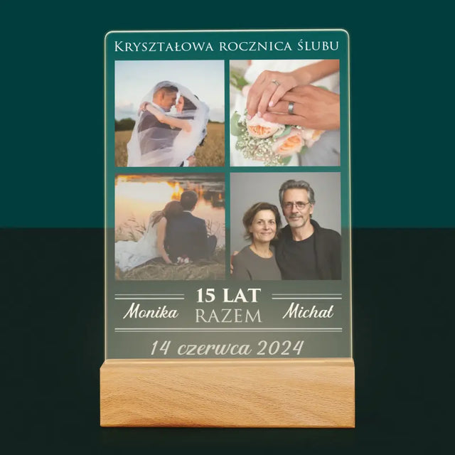 Fotokolaż: 15 Lat Razem - Wydruk Na Szkle Akrylowym