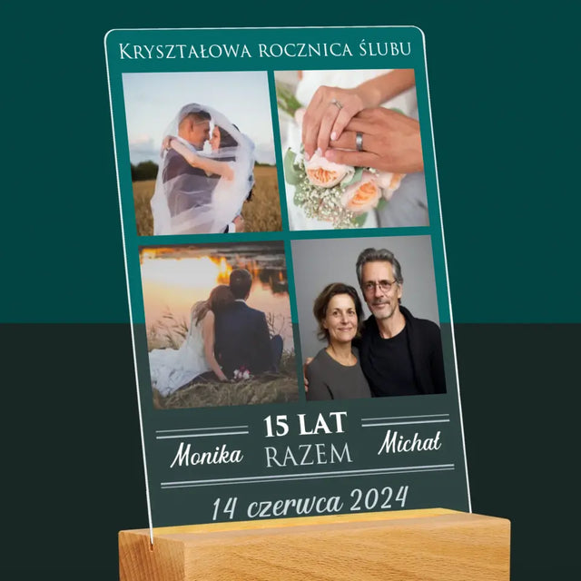 Fotokolaż: 15 Lat Razem - Wydruk Na Szkle Akrylowym
