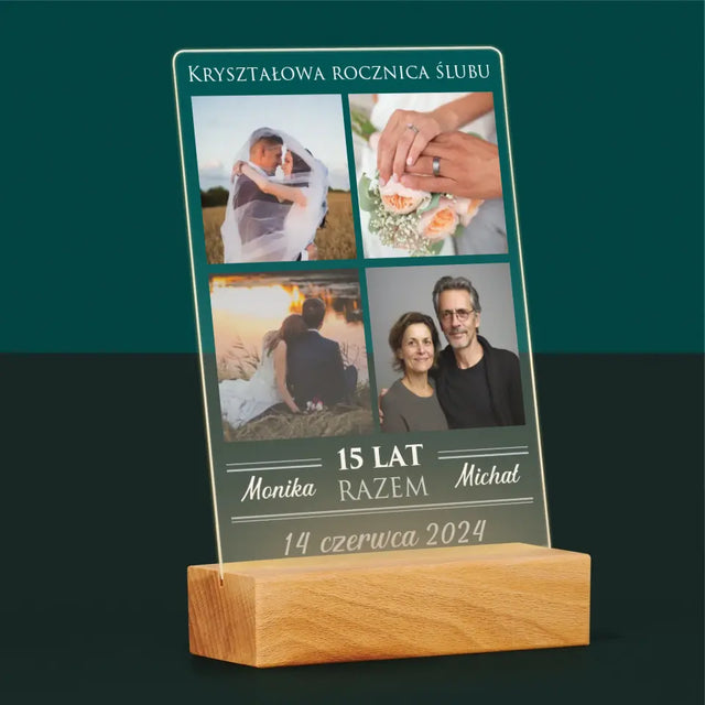 Fotokolaż: 15 Lat Razem - Wydruk Na Szkle Akrylowym