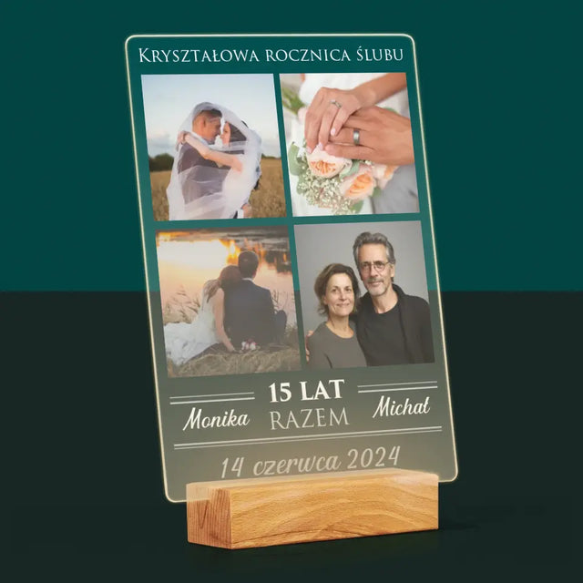 Fotokolaż: 15 Lat Razem - Wydruk Na Szkle Akrylowym