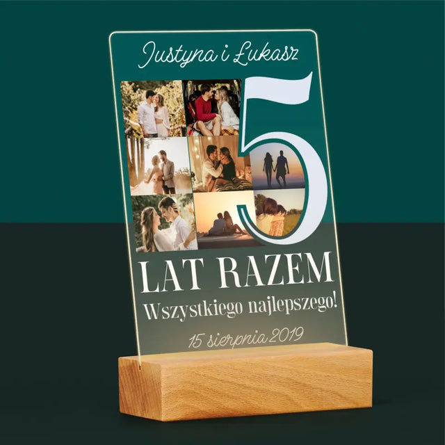 Fotokolaż: 5 Lat Razem - Wydruk Na Szkle Akrylowym