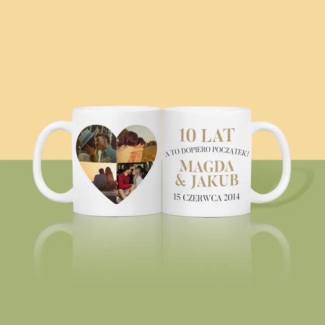 Kształt Ze Zdjęć: Rocznica Serce - Kubek z Nadrukiem