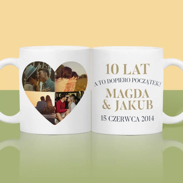 Kształt Ze Zdjęć: Rocznica Serce - Kubek z Nadrukiem