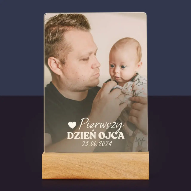 Zdjęcie i Podpis: Pierwszy Dzień Ojca - Wydruk Na Szkle Akrylowym