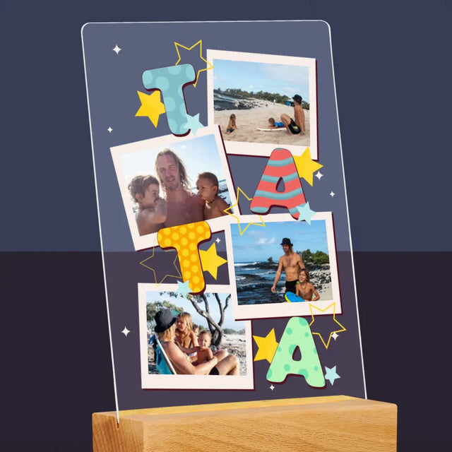 Fotokolaż: Literki Tata - Wydruk Na Szkle Akrylowym