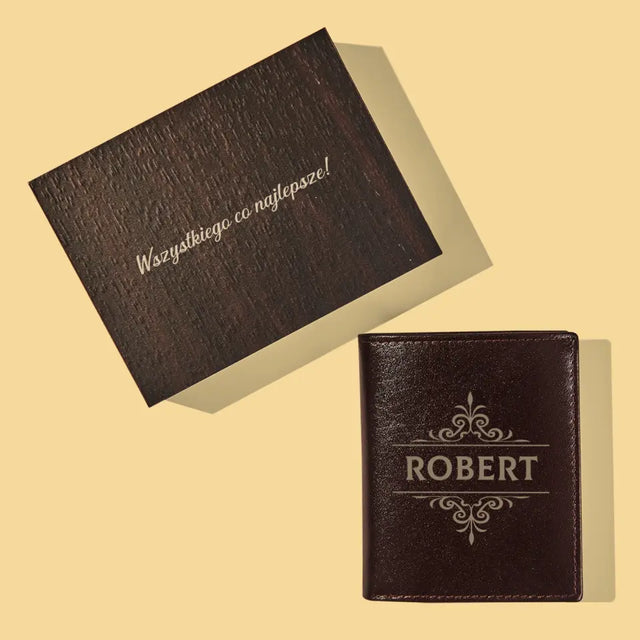 Monogram: Imię Elegant - Portfel Męski z Grawerem