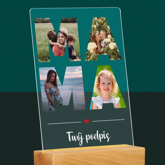 Słowo Ze Zdjęć: Mama - Wydruk Na Szkle Akrylowym