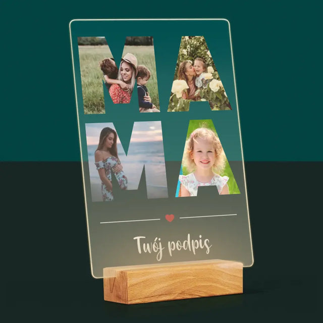 Słowo Ze Zdjęć: Mama - Wydruk Na Szkle Akrylowym