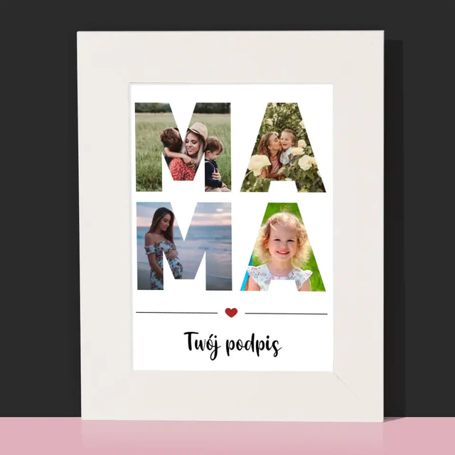 Słowo Ze Zdjęć: Mama - Ramka Na Zdjęcie