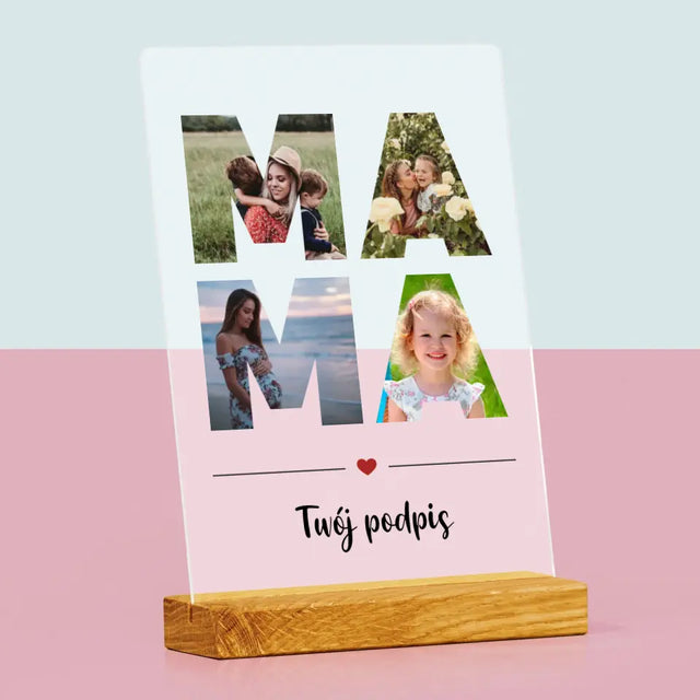 Słowo Ze Zdjęć: Mama - Wydruk Na Szkle Akrylowym