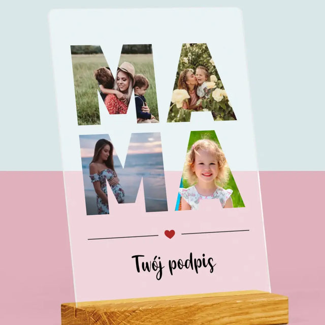 Słowo Ze Zdjęć: Mama - Wydruk Na Szkle Akrylowym
