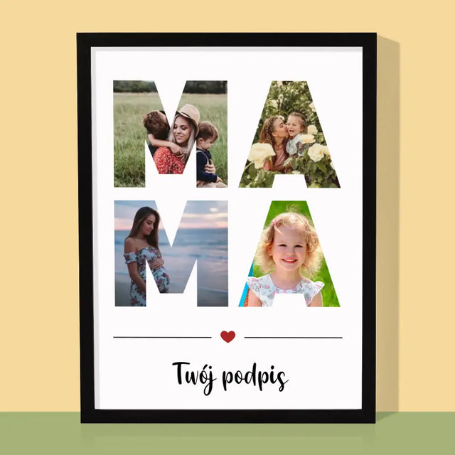 Słowo Ze Zdjęć: Mama - Wydruk Obramowany