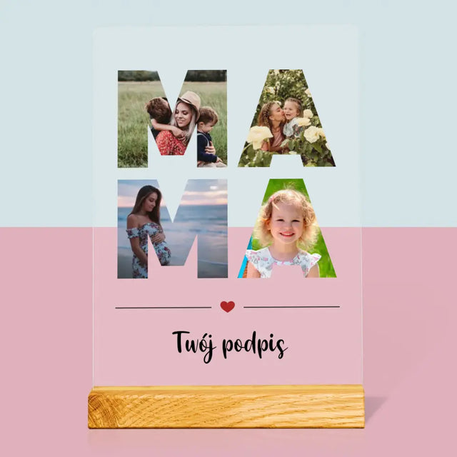 Słowo Ze Zdjęć: Mama - Wydruk Na Szkle Akrylowym