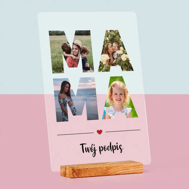 Słowo Ze Zdjęć: Mama - Wydruk Na Szkle Akrylowym