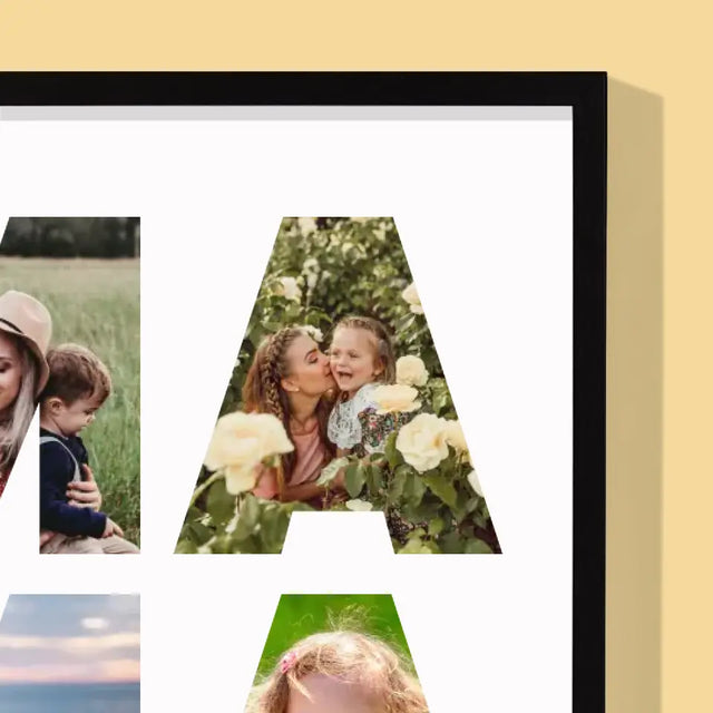 Słowo Ze Zdjęć: Mama - Wydruk Obramowany