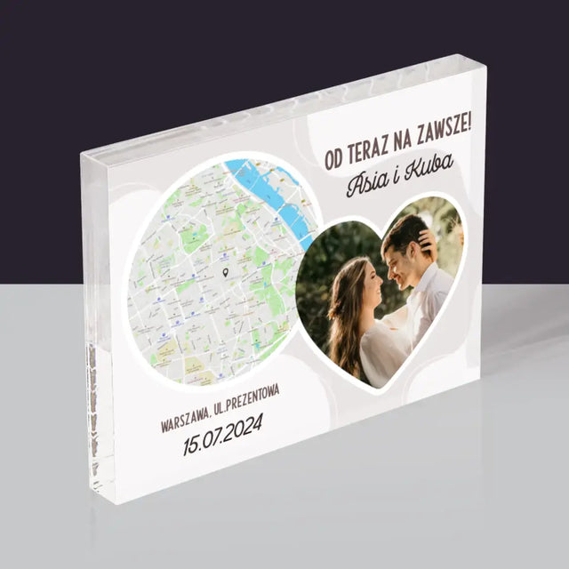 Mapa Miasta: Od Teraz Na Zawsze - Blok Akrylowy z Nadrukiem