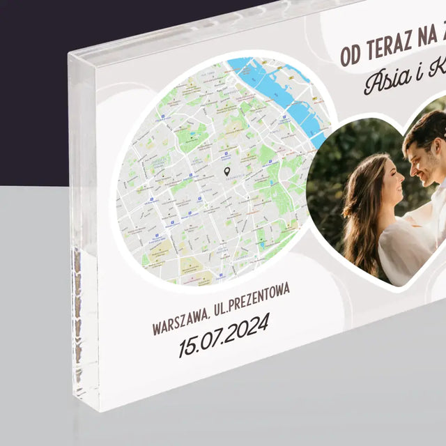 Mapa Miasta: Od Teraz Na Zawsze - Blok Akrylowy z Nadrukiem