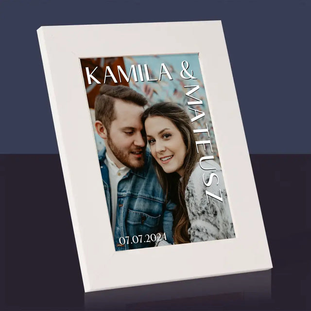 Zdjęcie i Podpis: Imiona Ślub - Ramka Na Zdjęcie