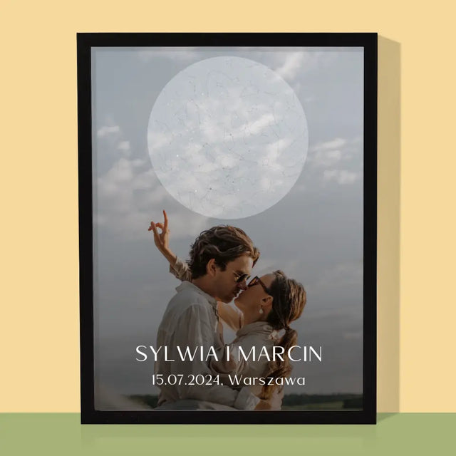 Mapa Gwiazd: Ślub - Wydruk Obramowany