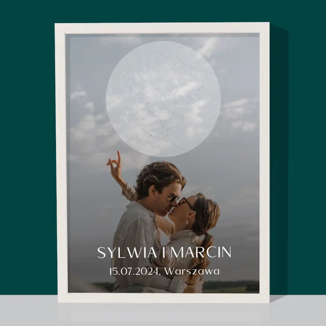 Mapa Gwiazd: Ślub - Wydruk Obramowany