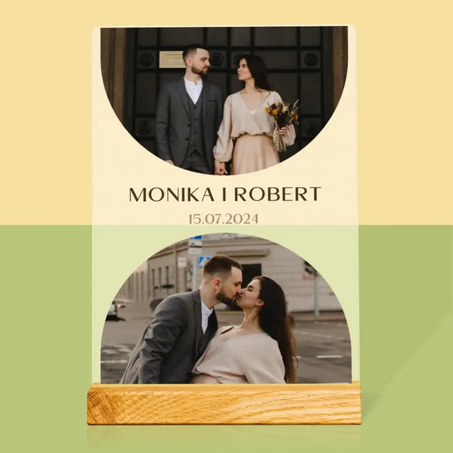 Fotokolaż: Data Ślubu - Wydruk Na Szkle Akrylowym
