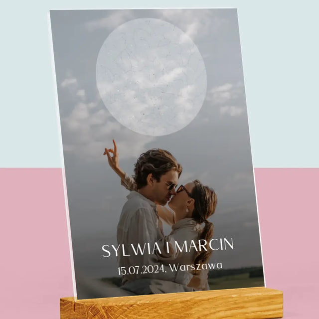 Mapa Gwiazd: Ślub - Wydruk Na Szkle Akrylowym