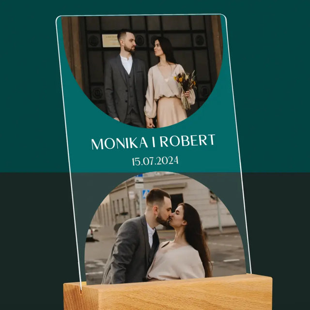 Fotokolaż: Data Ślubu - Wydruk Na Szkle Akrylowym