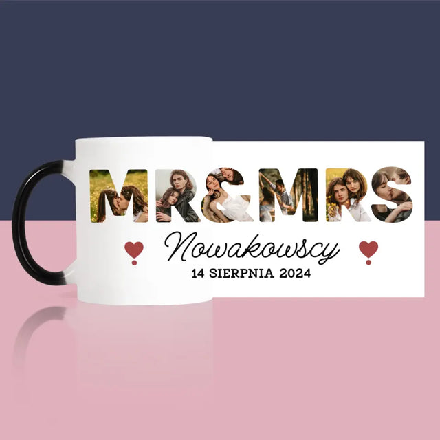 Słowo Ze Zdjęć: Mr&Mrs - Kubek z Nadrukiem