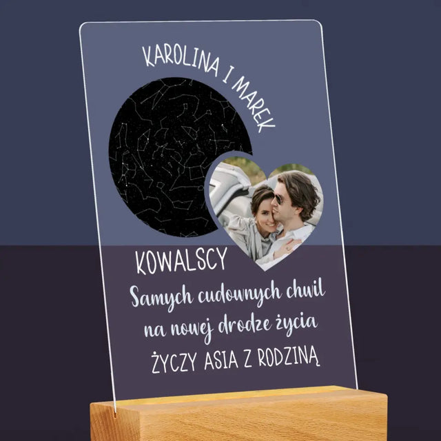 Mapa Gwiazd: Nowa Droga Życia Ślub - Wydruk Na Szkle Akrylowym